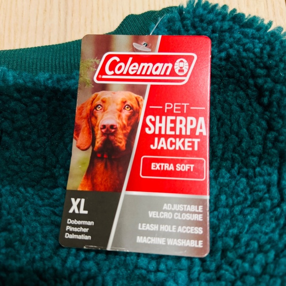 Coleman Dog Coat Green Sherpa jacket Warm soft green buffalo check XL Christmas - Picture 3 of 7